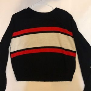 H&M navy, red, and white striped sweater S